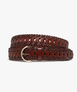 Ceinture tressée avec boucle ronde en métal femme vue2 - GEMO (ACCESS) - GEMO