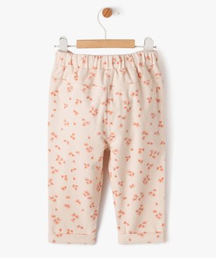 Pantalon en velours côtelé à motifs fleuris bébé fille vue4 - GEMO(BEBE DEBT) - GEMO