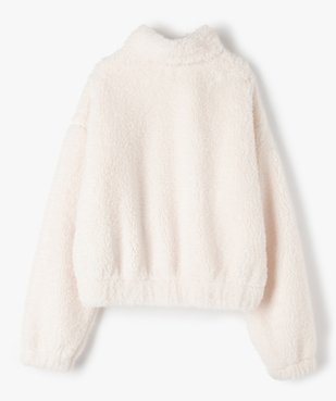 Sweat fille en sherpa avec col montant zippé vue4 - GEMO (JUNIOR) - GEMO