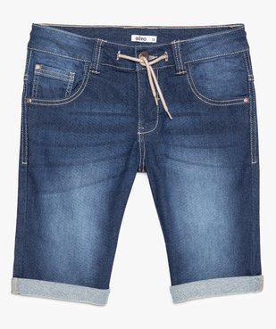 Bermuda garçon en denim extensible avec revers vue1 - GEMO (JUNIOR) - GEMO