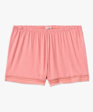 Short de pyjama en maille fluide avec bas en dentelle femme vue4 - GEMO 4G FEMME - GEMO