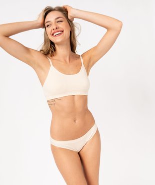 Brassière à fines bretelles en maille extensible femme vue5 - GEMO(HOMWR FEM) - GEMO