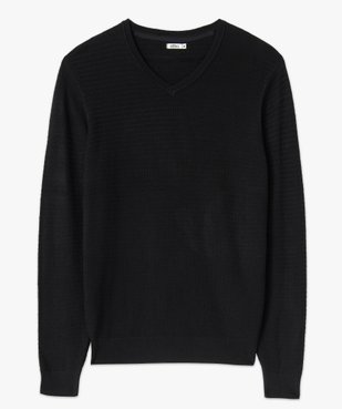 Pull homme à col V en maille fantaisie vue4 - GEMO (HOMME) - GEMO