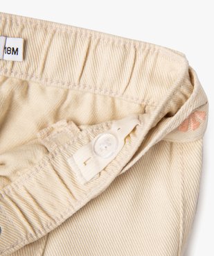 Pantalon jogger en toile de coton avec ceinture bébé fille vue4 - GEMO(BEBE DEBT) - GEMO