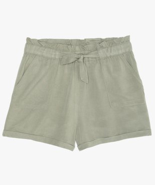 Short fille ample avec ceinture froncée et revers cousus vue1 - GEMO (JUNIOR) - GEMO