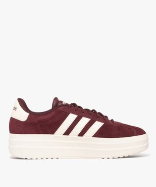 Baskets femme en cuir lisse avec semelle plateforme VL Court bold - Adidas vue3 - ADIDAS - GEMO