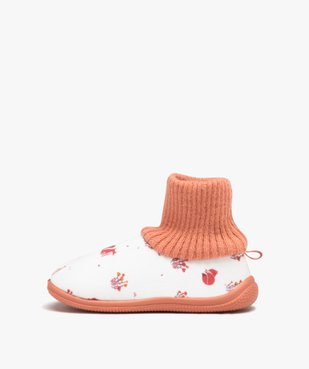 Chaussons fille en velours ras à motifs et col chaussette vue3 - GEMO (ENFANT) - GEMO