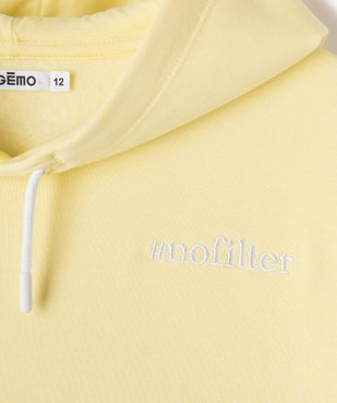 Sweat fille pastel à capuche intérieur molletonné vue2 - GEMO (JUNIOR) - GEMO