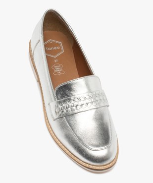 Mocassins femme dessus cuir métallisé - Tanéo vue5 - TANEO - GEMO