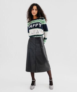 Pull de Noël avec inscription en sequins femme vue4 - GEMO(FEMME PAP) - GEMO