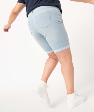 Bermuda en jean femme grande taille à revers vue3 - GEMO 4G GT - GEMO