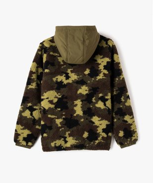 Sweat en sherpa doublé polaire à motif camouflage garçon vue5 - GEMO (JUNIOR) - GEMO