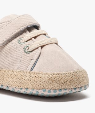 Chaussons de naissance style tennis en toile bébé garçon vue6 - GEMO 4G BEBE - GEMO