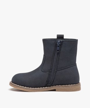 Boots fille unies avec torsade fantaisie sur le côté  vue3 - GEMO (ENFANT) - GEMO