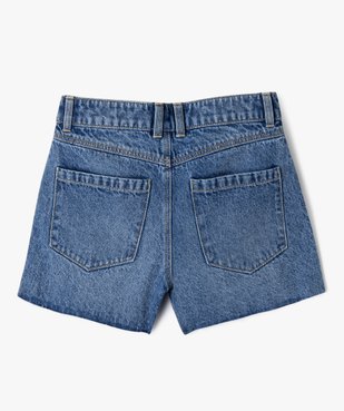 Short en jean coupe ample aspect usé fille vue3 - GEMO 4G FILLE - GEMO