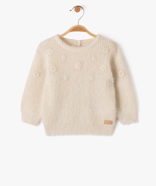 Pull en maille douillette avec broderies bébé fille - LuluCastagnette vue1 - LULUCASTAGNETTE - GEMO