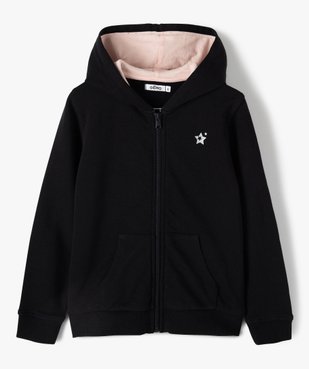 Sweat fille à capuche avec doublure contrastante vue1 - GEMO (ENFANT) - GEMO