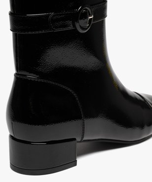 Boots femme vernies à bout carré et à zip vue7 - GEMO (CASUAL) - GEMO