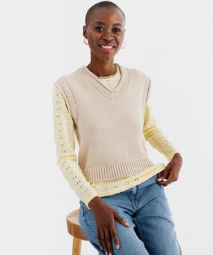 Pull sans manches femme  vue1 - GEMO 4G FEMME - GEMO