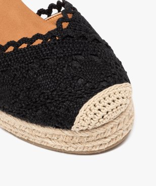 Sandales femme en macramé uni avec bout fermé et semelle corde compensée vue6 - GEMO 4G FEMME - GEMO