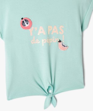 Tee-shirt bébé fille loose à manches courtes et motif brillant vue2 - GEMO(BEBE DEBT) - GEMO