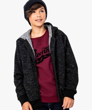 Sweat à capuche zippé doublé sherpa vue1 - GEMO (JUNIOR) - GEMO