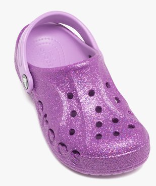 Sabots souples fille dessus perforé à paillettes - Crocs vue5 - CROCS - GEMO