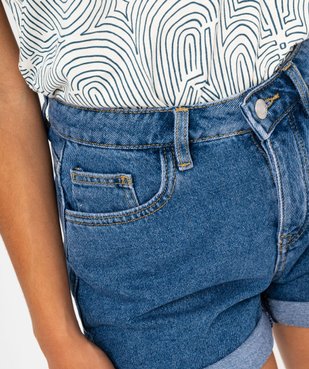 Short en jean ample à revers femme vue2 - GEMO 4G FEMME - GEMO