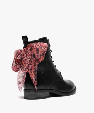 Bottines femme à lacets et à zip avec foulard fantaisie vue5 - GEMO (CASUAL) - GEMO