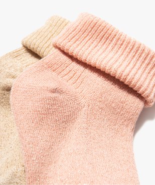 Chaussettes bébé fille en maille côtelée pailletée (lot de 2) vue2 - GEMO (ENFANT) - GEMO