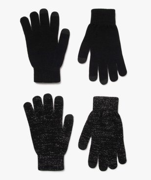 Gants adaptés aux écrans tactiles femme (lot de 2 paires) vue1 - GEMO (ACCESS) - GEMO