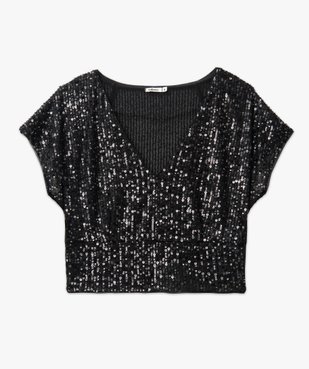 Tee-shirt sans manches court à sequins femme vue4 - GEMO(FEMME PAP) - GEMO