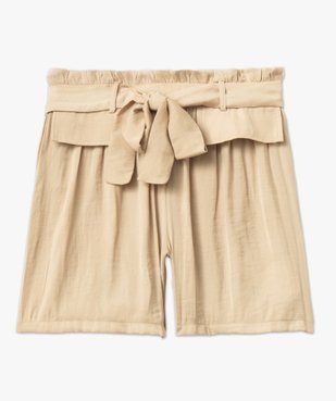 Short fluide avec taille élastique et ceinture à nouer femme vue4 - GEMO(FEMME PAP) - GEMO