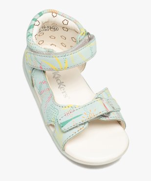 Sandales bébé fille en cuir à motifs avec brides à scratch - Kickers vue5 - KICKERS - GEMO