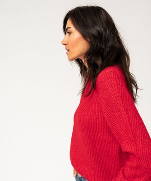 Pull en maille ajourée sur le décolleté femme vue2 - GEMO(FEMME PAP) - GEMO