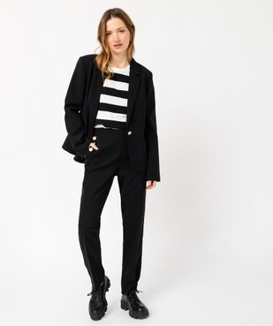 Veste blazer unie à bouton métallique femme vue5 - GEMO(FEMME PAP) - GEMO