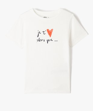 Tee-shirt enfant à manches courtes avec message vue1 - GEMO (ENFANT) - GEMO