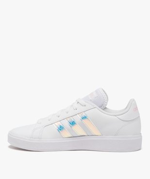 Baskets femme unies à bandes colorées avec lacets – Adidas vue3 - ADIDAS - GEMO