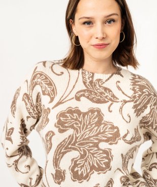 Pull imprimé fleuri femme vue3 - GEMO(FEMME PAP) - GEMO