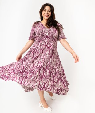 Robe à manches courtes à motifs fleuris femme grande taille vue1 - GEMO 4G GT - GEMO