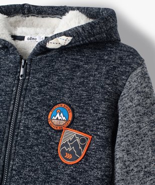 Sweat garçon zippé avec capuche doublé sherpa vue2 - GEMO (ENFANT) - GEMO