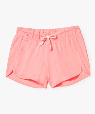 Short fluide en coton avec taille élastiquée vue1 - GEMO (JUNIOR) - GEMO