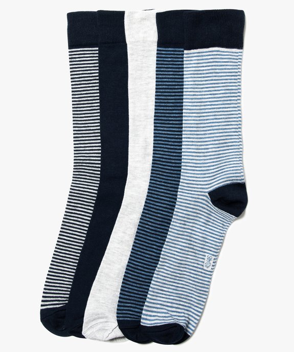 Lot de 5 paires de chaussettes à fies rayures vue1 - GEMO(HOMWR HOM) - GEMO