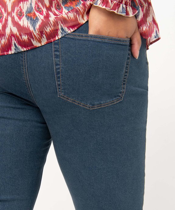 Pantacourt en jean femme grande taille en denim stretch vue2 - GEMO 4G GT - GEMO