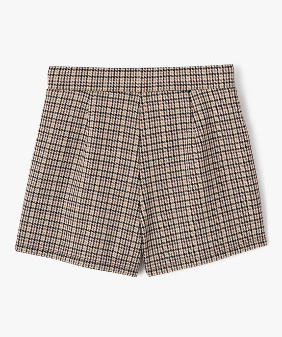 Jupe short à motif pied de poule fille vue4 - GEMO (JUNIOR) - GEMO