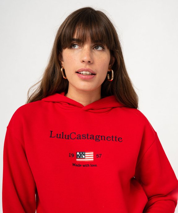 Sweat à capuche avec broderie femme - LuluCastagnette vue3 - LULUCASTAGNETTE - GEMO