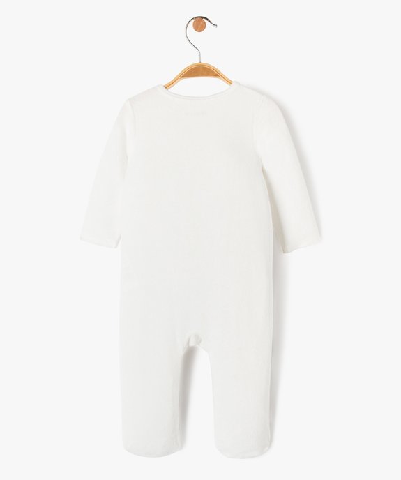 Pyjama en velours doux ouverture devant et motif bébé  vue4 - GEMO(BB COUCHE) - GEMO