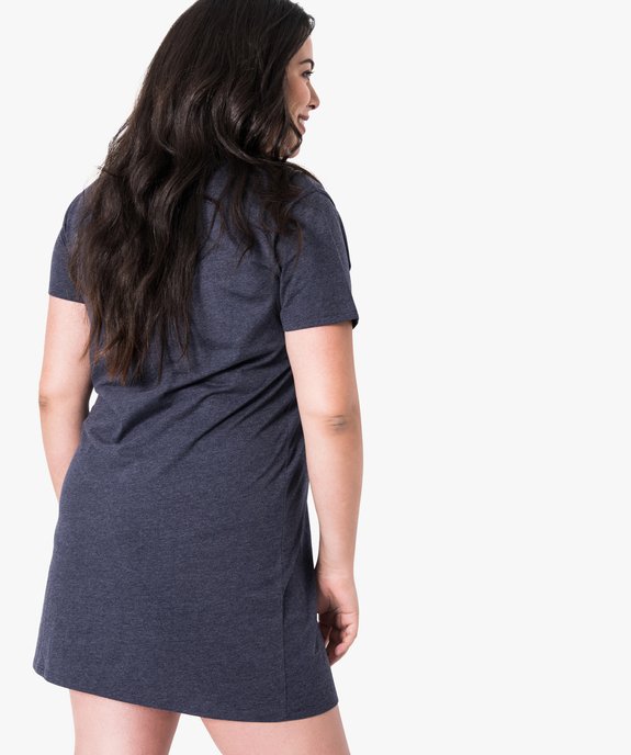 Chemise de nuit à manches courtes avec motifs femme grande taille vue3 - GEMO 4G FEMME - GEMO