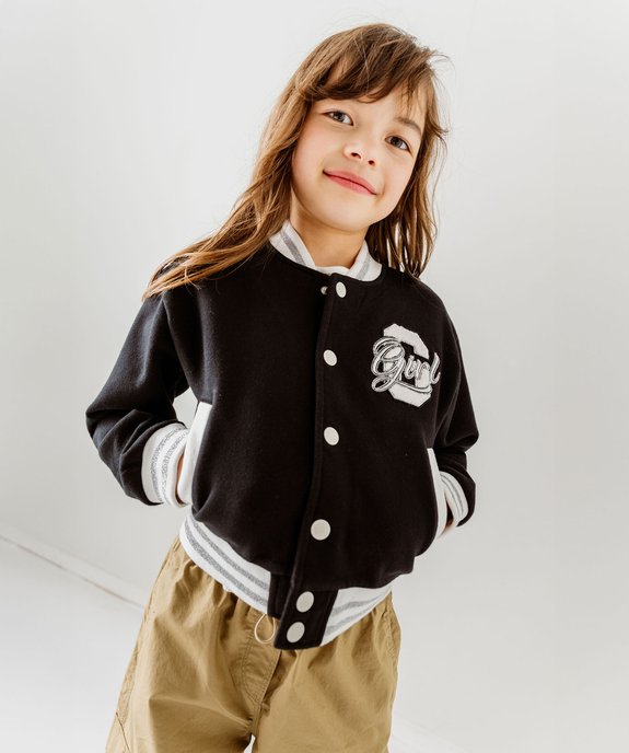 Blouson en molleton et fermeture pressionnée fille vue2 - GEMO (ENFANT) - GEMO