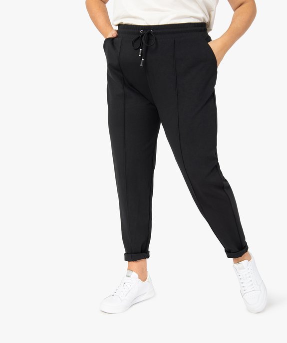 Pantalon femme grande taille avec couture sur l’avant  vue1 - GEMO (G TAILLE) - GEMO